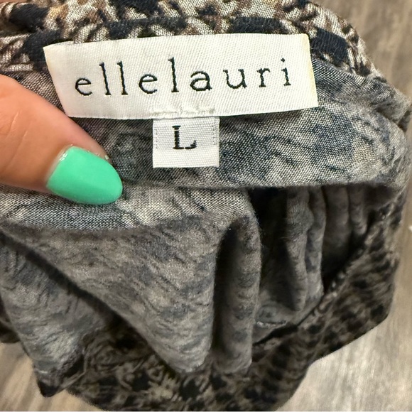 ELLE LAURI | Long Sleeve Houndstooth Pattern Dress Large - Picture 4 of 4